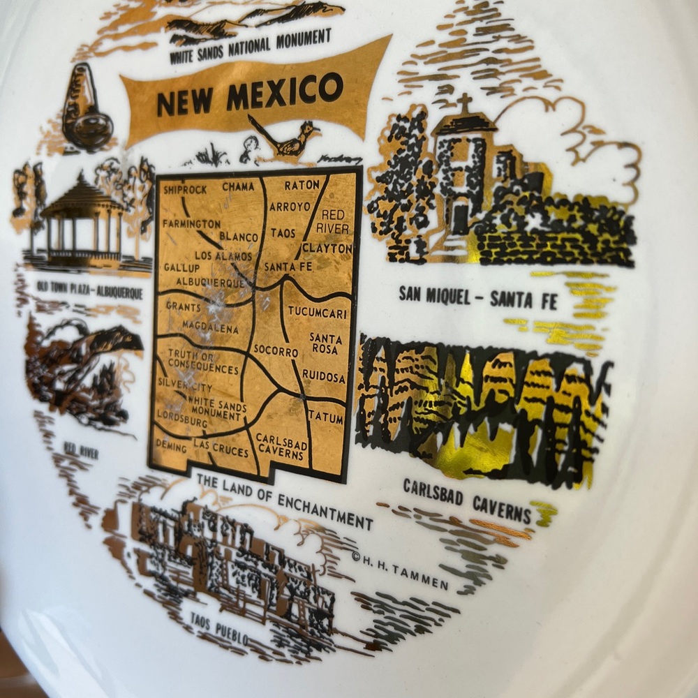 Rare Vintage NEW MEXICO Souvenir Plate H.H. Tammen
